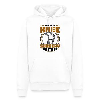 Not even Knee surgery can stop me - Männer Premium Bio Hoodie - Weiß - Vorne - Nico (187cm)