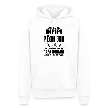 PAPA PECHEUR - Sweat à capuche Premium bio Homme - blanc - Devant - Nico (187cm)