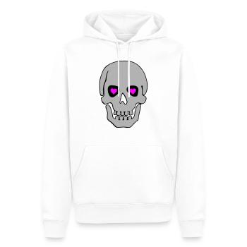 Crâne amoureux 02 - Sweat à capuche Premium bio Homme - blanc - Devant - Nico (187cm)