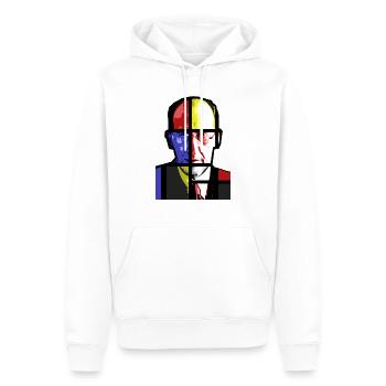 Mondrian - Men’s Premium Organic Hoodie - white - Front - Nico (187cm)