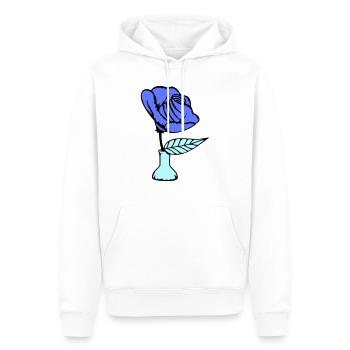 Belle Rose Vase Fleur Feuille Roses Romantique - Sweat à capuche Premium bio Homme - blanc - Devant - Nico (187cm)