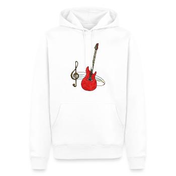 Gitarre - Männer Premium Bio Hoodie - Weiß - Vorne - Nico (187cm)