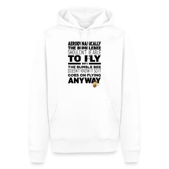 Bumblebee flies beyond its limitations - Men’s Premium Organic Hoodie - white - Front - Nico (187cm)