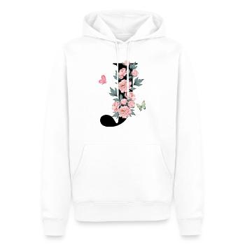 Buchstabe j Rosa Blumen - Männer Premium Bio Hoodie - Weiß - Vorne - Nico (187cm)