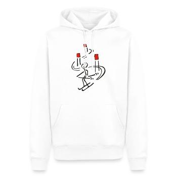 Skimännchen zweifarbig - Männer Premium Bio Hoodie - Weiß - Vorne - Nico (187cm)