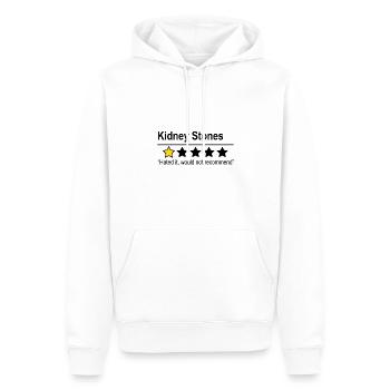 Nierensteine - nicht zu empfehlen - Urin Urinieren - Männer Premium Bio Hoodie - Weiß - Vorne - Nico (187cm)