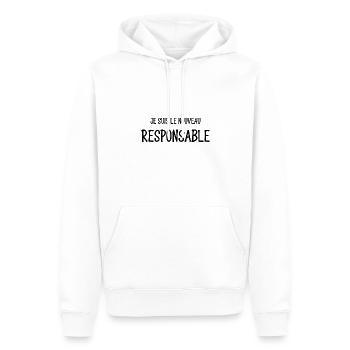 je suis le nouveau responsable - Sweat à capuche Premium bio Homme - blanc - Devant - Nico (187cm)