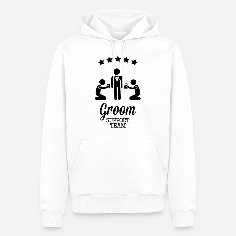 Groom Support Team - Männer Premium Bio Hoodie - Weiß