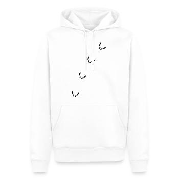 Écureuils écureuil trace rongeur traces arbre - Sweat à capuche Premium bio Homme - blanc - Devant - Nico (187cm)