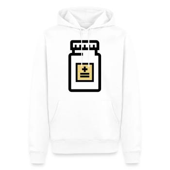 Tablettendose für Pillen und Medikamente - Männer Premium Bio Hoodie - Weiß - Vorne - Nico (187cm)