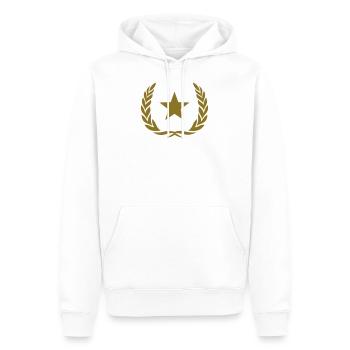 couronne de vainqueur, gagnant, étoile, or, héros - Sweat à capuche Premium bio Homme - blanc - Devant - Nico (187cm)