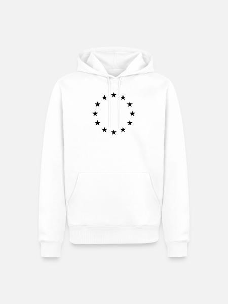 Europa Sterne - Männer Premium Bio Hoodie - Weiß