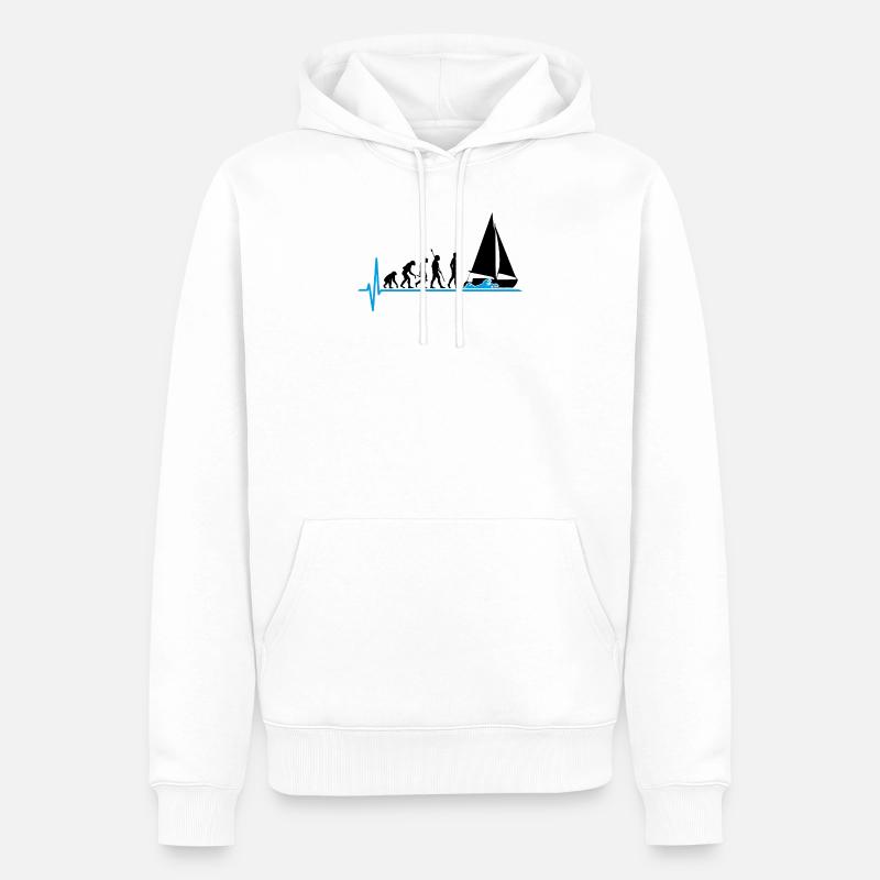 Sailing Evolution Sail boat - Men’s Premium Organic Hoodie - white
