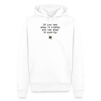 If you can play it slowly - Men’s Premium Organic Hoodie - white - Front - Nico (187cm)