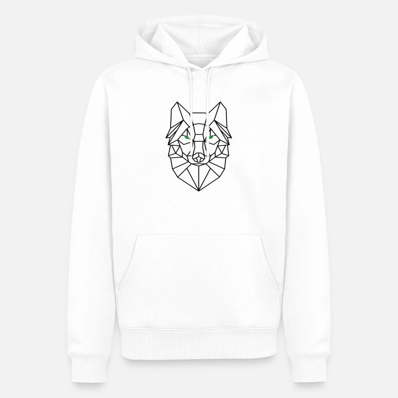 Polygon Wolf - Männer Premium Bio Hoodie - Weiß