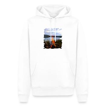 Feu de camp - Sweat à capuche Premium bio Homme - blanc - Devant - Nico (187cm)