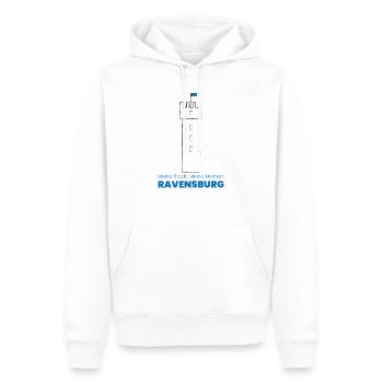 Ravensburg - Männer Premium Bio Hoodie - Weiß - Vorne - Nico (187cm)