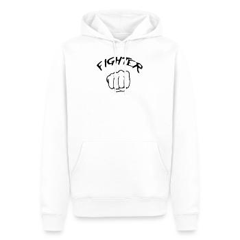 Kämpfer - Kämpfer - Männer Premium Bio Hoodie - Weiß - Vorne - Nico (187cm)