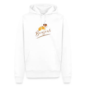 Guten Morgen - Croissant / Kaffee - Männer Premium Bio Hoodie - Weiß - Vorne - Nico (187cm)