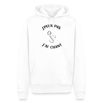 J'peux pas j'ai chant, cadeau humour chanteur - Sweat à capuche Premium bio Homme - blanc - Devant - Nico (187cm)