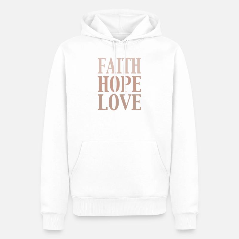 glaube liebe hoffnung - Männer Premium Bio Hoodie - Weiß