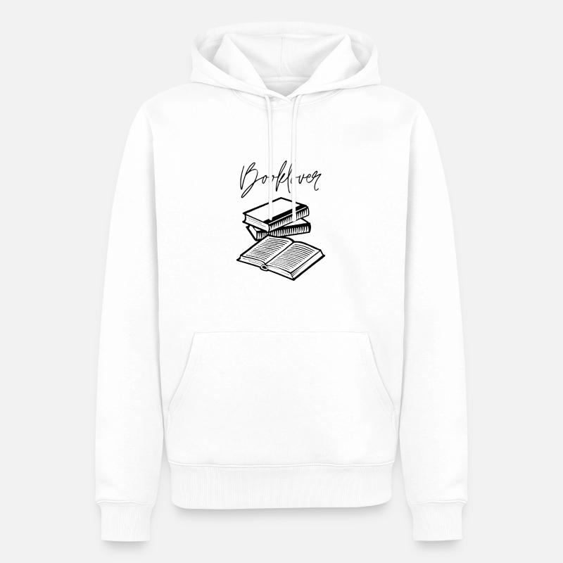 Booklover - Sweat à capuche Premium bio Homme - blanc