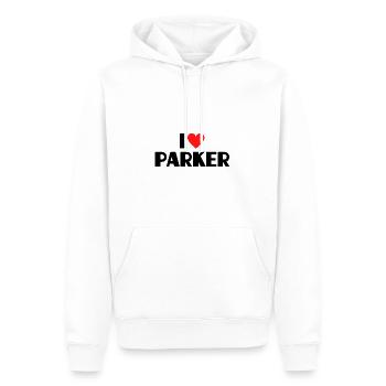 I Love Parker Heart Graphic Name Gift - Men’s Premium Organic Hoodie - white - Front - Nico (187cm)