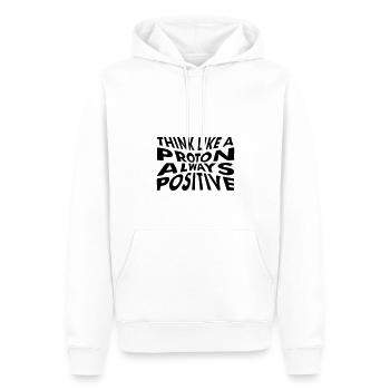 Penser comme un proton toujours positif - Sweat à capuche Premium bio Homme - blanc - Devant - Nico (187cm)