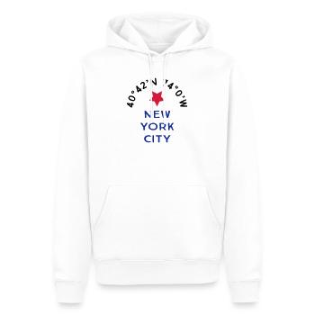 New York City - Sweat à capuche Premium bio Homme - blanc - Devant - Nico (187cm)