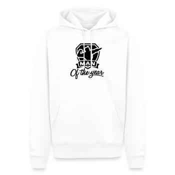 Man of the year 1 clr - Sweat à capuche Premium bio Homme - blanc - Devant - Nico (187cm)