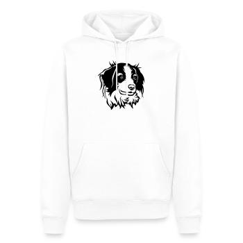 Tête de Kooikerhondje - Sweat à capuche Premium bio Homme - blanc - Devant - Nico (187cm)
