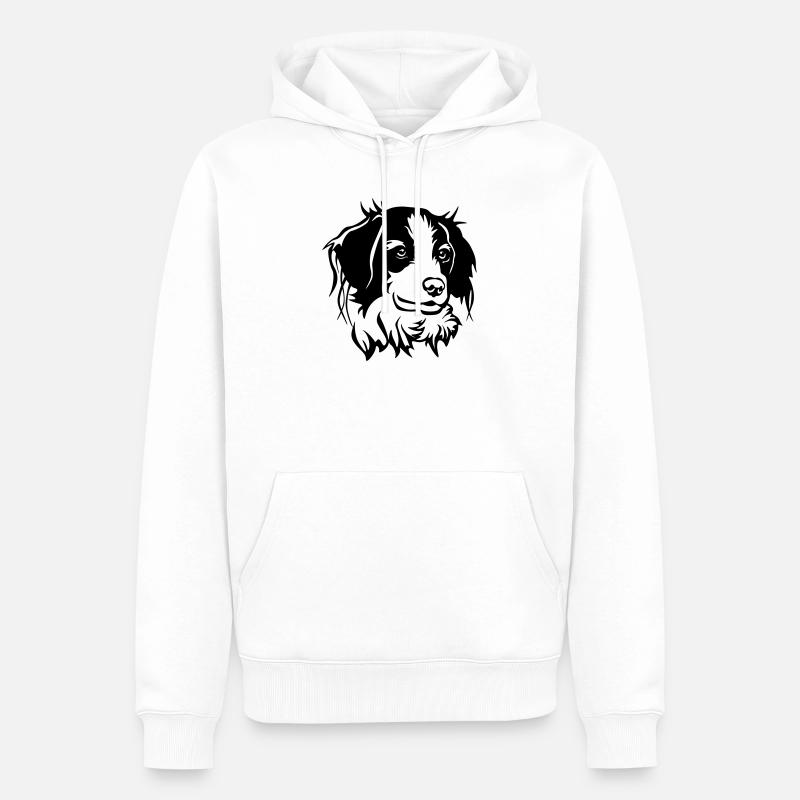 Tête de Kooikerhondje - Sweat à capuche Premium bio Homme - blanc