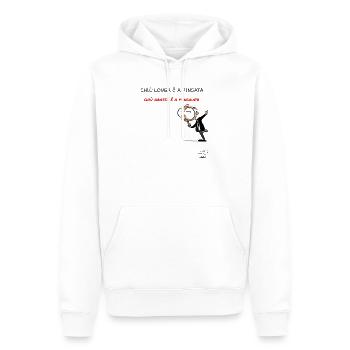 A pinsata - Felpa con cappuccio ecologica premium da uomo - bianco - Fronte - Nico (187cm)