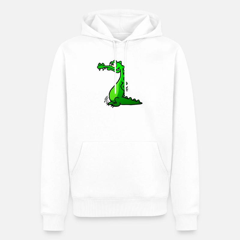 Crocodile Full Color Design - Sweat à capuche Premium bio Homme - blanc