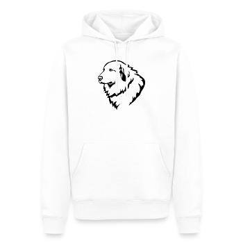 Tête de chien de montagne des Pyrénées - Sweat à capuche Premium bio Homme - blanc - Devant - Nico (187cm)