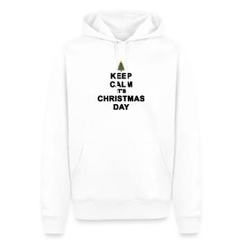 keep calm christmas - Sweat à capuche Premium bio Homme - blanc - Devant - Nico (187cm)