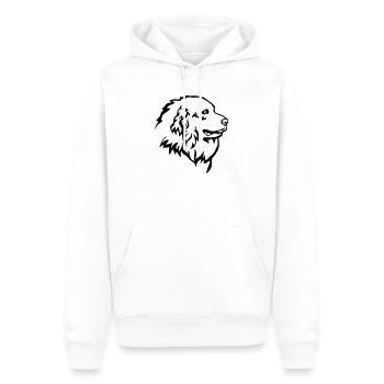 Tête de chien de montagne pyrénéenne « Black Edition » - Sweat à capuche Premium bio Homme - blanc - Devant - Nico (187cm)