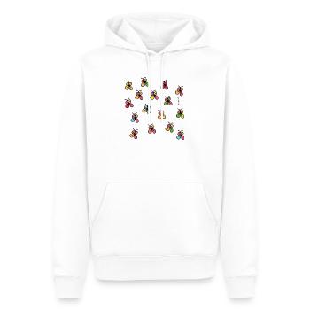 Neon Butterflies in Black Outline - Men’s Premium Organic Hoodie - white - Front - Nico (187cm)