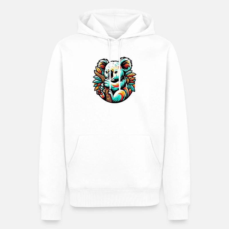 Koala - Sweat à capuche Premium bio Homme - blanc