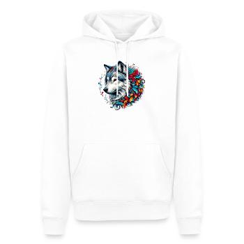 Loup - Sweat à capuche Premium bio Homme - blanc - Devant - Nico (187cm)