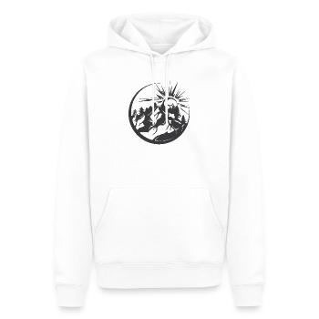 Mountains Outdoor Nature Forest Landscape Graphic Logo - Men’s Premium Organic Hoodie - white - Front - Nico (187cm)