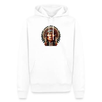 Amérindien Peau rouge d’Amérique - Sweat à capuche Premium bio Homme - blanc - Devant - Nico (187cm)