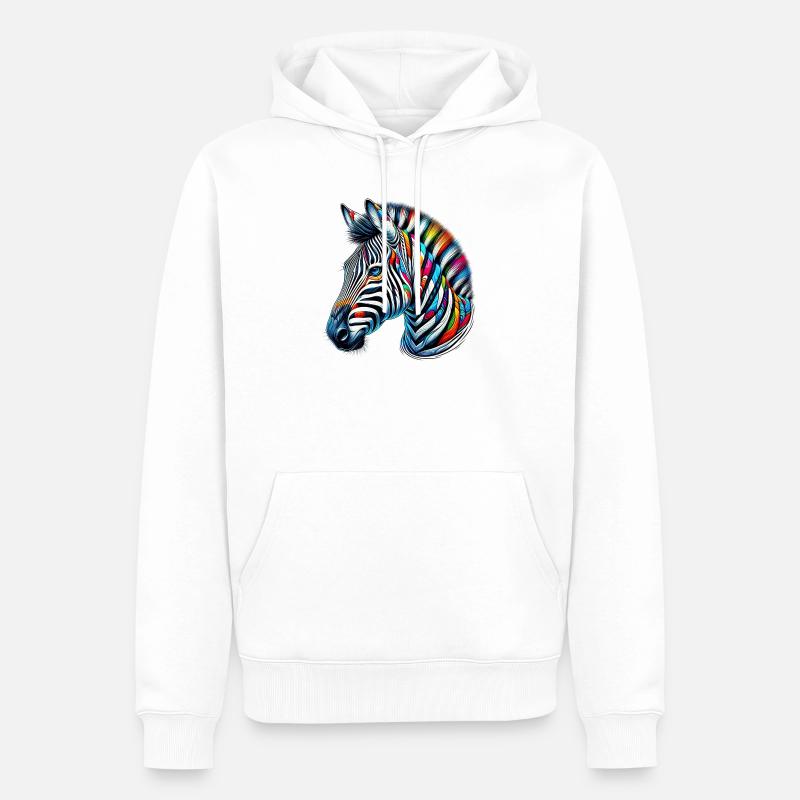 Zebra - Männer Premium Bio Hoodie - Weiß
