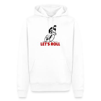 Rennrad Spruch Let's Roll für Rennradfahrer - Männer Premium Bio Hoodie - Weiß - Vorne - Nico (187cm)