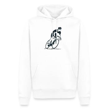 Rennradfahrer Silhouette Radsport minimalistisch - Männer Premium Bio Hoodie - Weiß - Vorne - Nico (187cm)