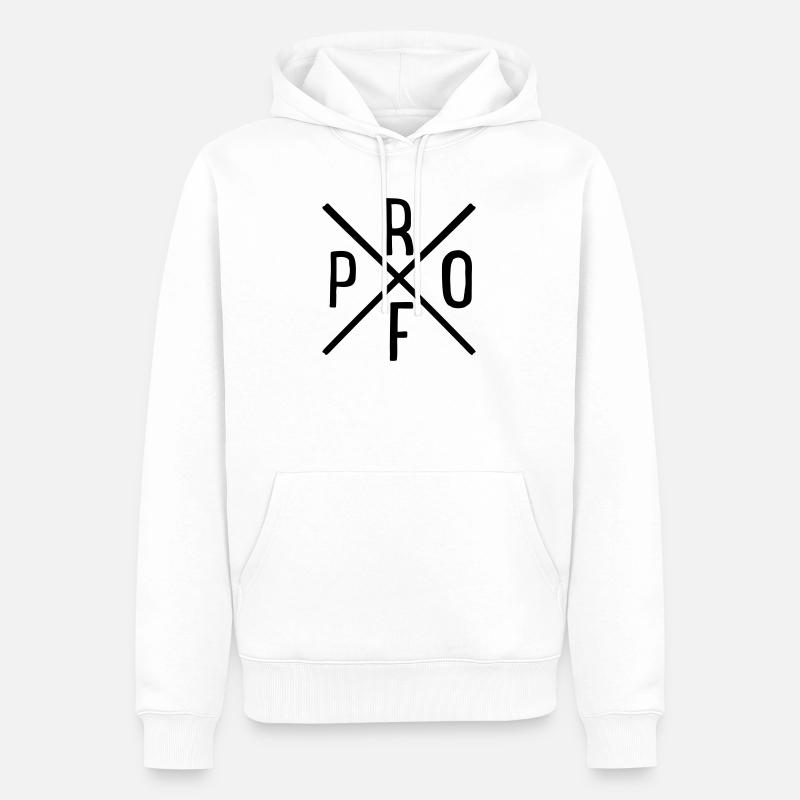 Prof - Männer Premium Bio Hoodie - Weiß