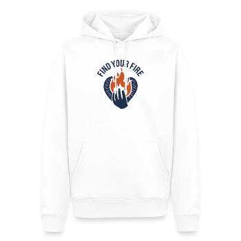 Find Your Fire Flame - Men’s Premium Organic Hoodie - white - Front - Nico (187cm)