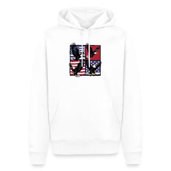 Pygargue à tête blanche - Sweat à capuche Premium bio Homme - blanc - Devant - Nico (187cm)