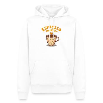 Niedliches Kaffeetassen-Stressabbau-Design - Männer Premium Bio Hoodie - Weiß - Vorne - Nico (187cm)
