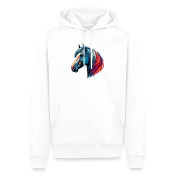 Cheval - Sweat à capuche Premium bio Homme - blanc - Devant - Nico (187cm)
